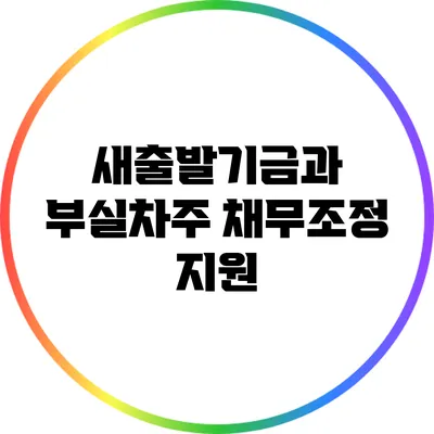 새출발기금과 부실차주 채무조정 지원