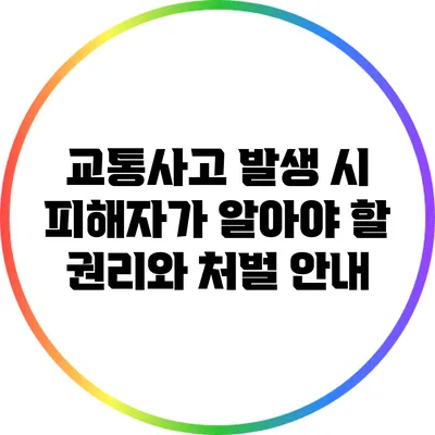 교통사고 발생 시 피해자가 알아야 할 권리와 처벌 안내