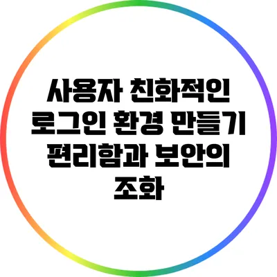 사용자 친화적인 로그인 환경 만들기: 편리함과 보안의 조화