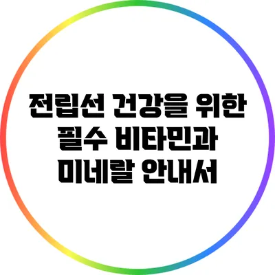 전립선 건강을 위한 필수 비타민과 미네랄 안내서