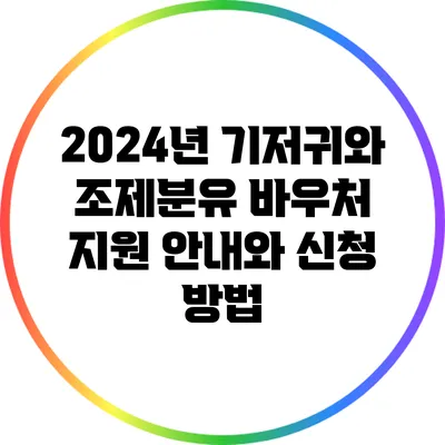 2024년 기저귀와 조제분유 바우처 지원 안내와 신청 방법