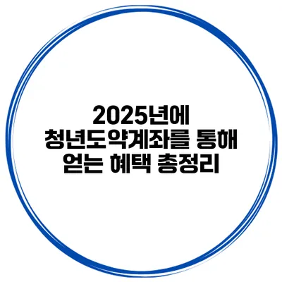 2025년에 청년도약계좌를 통해 얻는 혜택 총정리