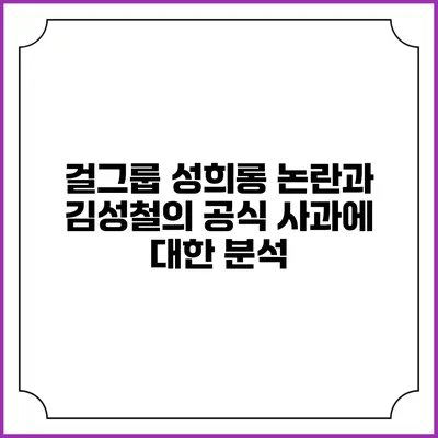 걸그룹 성희롱 논란과 김성철의 공식 사과에 대한 분석