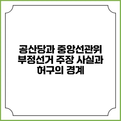 공산당과 중앙선관위 부정선거 주장: 사실과 허구의 경계