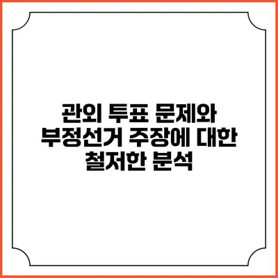 관외 투표 문제와 부정선거 주장에 대한 철저한 분석