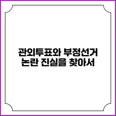 관외투표와 부정선거 논란: 진실을 찾아서