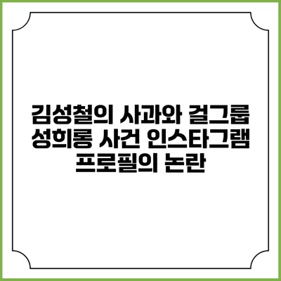 김성철의 사과와 걸그룹 성희롱 사건: 인스타그램 프로필의 논란