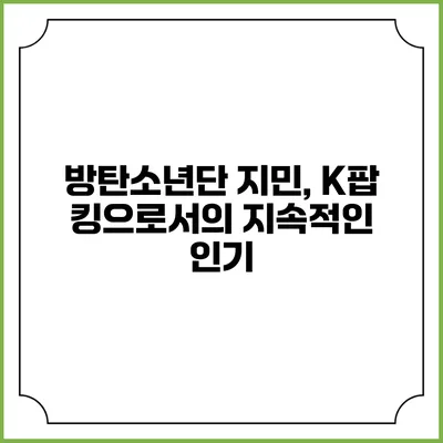 방탄소년단 지민, K팝 킹으로서의 지속적인 인기