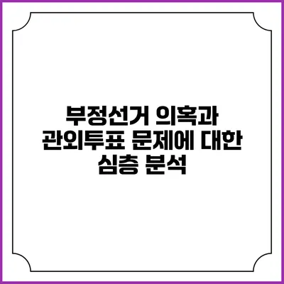 부정선거 의혹과 관외투표 문제에 대한 심층 분석