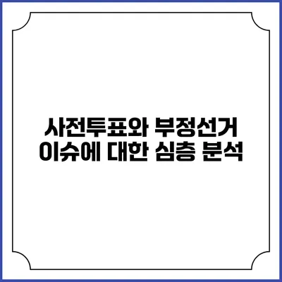 사전투표와 부정선거 이슈에 대한 심층 분석