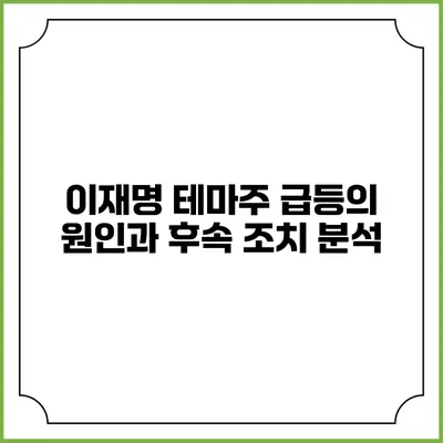 이재명 테마주 급등의 원인과 후속 조치 분석
