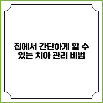 집에서 간단하게 할 수 있는 치아 관리 비법