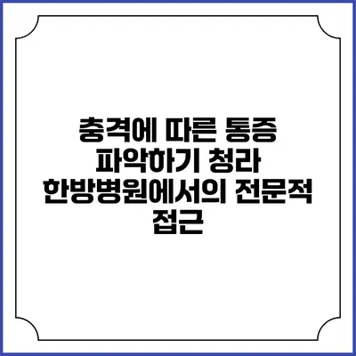 충격에 따른 통증 파악하기: 청라 한방병원에서의 전문적 접근