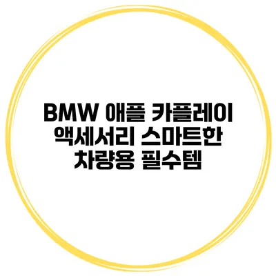 BMW 애플 카플레이 액세서리 스마트한 차량용 필수템