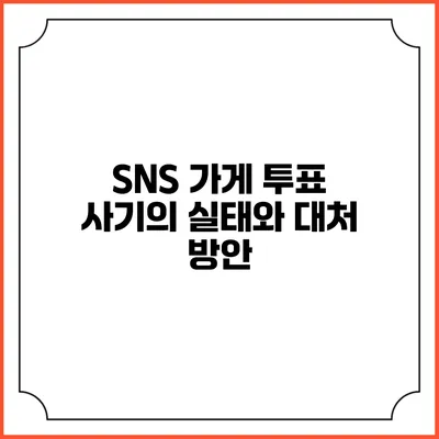 SNS 가게 투표 사기의 실태와 대처 방안