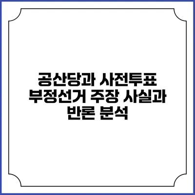 공산당과 사전투표 부정선거 주장: 사실과 반론 분석