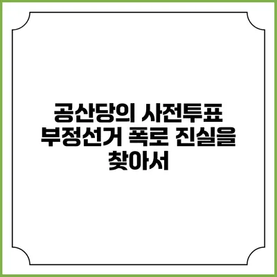 공산당의 사전투표 부정선거 폭로: 진실을 찾아서
