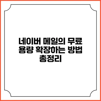 네이버 메일의 무료 용량 확장하는 방법 총정리