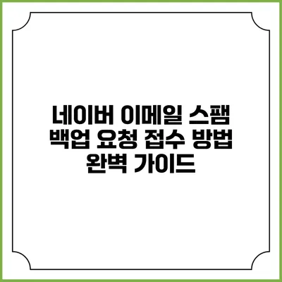 네이버 이메일 스팸 백업 요청 접수 방법 완벽 가이드