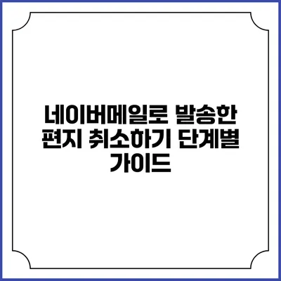 네이버메일로 발송한 편지 취소하기: 단계별 가이드