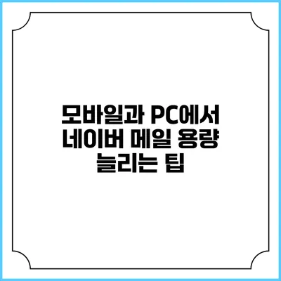 모바일과 PC에서 네이버 메일 용량 늘리는 팁