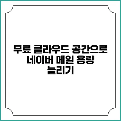 무료 클라우드 공간으로 네이버 메일 용량 늘리기