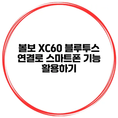 볼보 XC60 블루투스 연결로 스마트폰 기능 활용하기