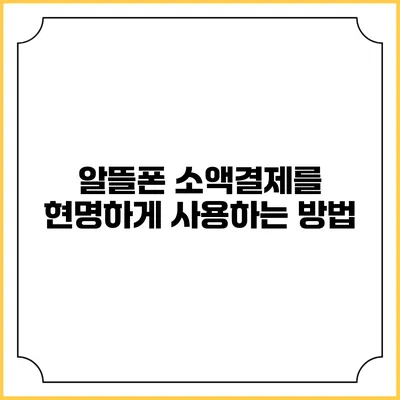 알뜰폰 소액결제를 현명하게 사용하는 방법