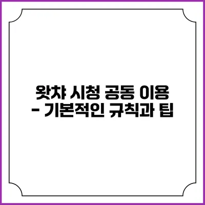 왓챠 시청 공동 이용 - 기본적인 규칙과 팁