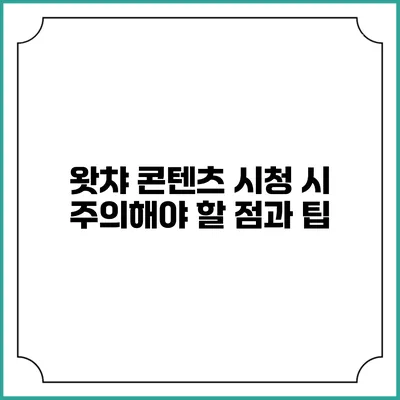 왓챠 콘텐츠 시청 시 주의해야 할 점과 팁