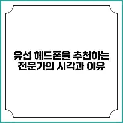 유선 헤드폰을 추천하는 전문가의 시각과 이유