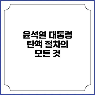 윤석열 대통령 탄핵 절차의 모든 것