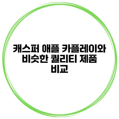 캐스퍼 애플 카플레이와 비슷한 퀄리티 제품 비교